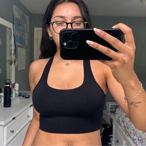 TNA Black Athletic Crop Top